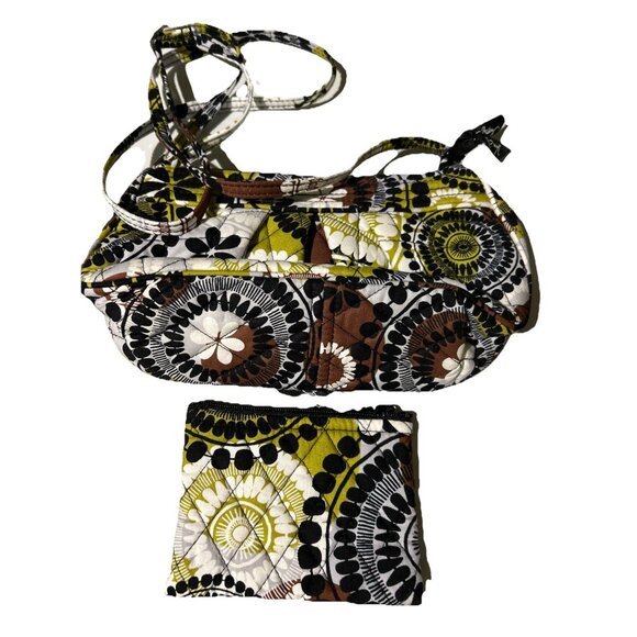 Vera Bradley Handbags - Vera Bradley Cocoa Moss Small Frannie Crossbody Shoulder Bag  Coin ID Set NWOT